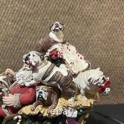 Danbury Mint Christmas Bulldogs Santa Sleigh Reindeer Tree RARE Vintage 18 Dogs