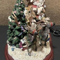 Danbury Mint Christmas Bulldogs Santa Sleigh Reindeer Tree RARE Vintage 18 Dogs