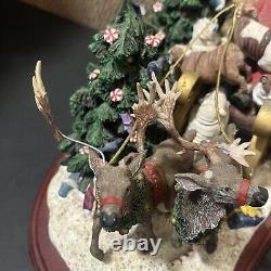 Danbury Mint Christmas Bulldogs Santa Sleigh Reindeer Tree RARE Vintage 18 Dogs