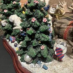 Danbury Mint Christmas Bulldogs Santa Sleigh Reindeer Tree RARE Vintage 18 Dogs