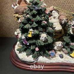 Danbury Mint Christmas Bulldogs Santa Sleigh Reindeer Tree RARE Vintage 18 Dogs