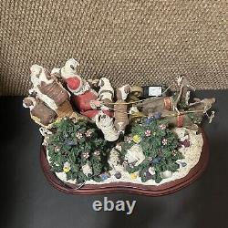 Danbury Mint Christmas Bulldogs Santa Sleigh Reindeer Tree RARE Vintage 18 Dogs