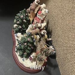 Danbury Mint Christmas Bulldogs Santa Sleigh Reindeer Tree RARE Vintage 18 Dogs