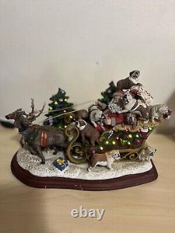 Danbury Mint Christmas Bulldogs Santa Sleigh Reindeer Tree RARE Vintage 18 Dogs