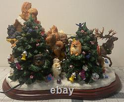 Danbury Mint Pomeranian Santa Christmas Sleigh Reindeer VHTF EUC Fast Shipping
