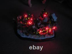Danbury Mint Sheltie Christmas Sleigh Santa Reindeer Tested and Works See Notes
