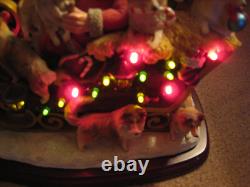 Danbury Mint Sheltie Christmas Sleigh Santa Reindeer Tested and Works See Notes