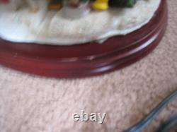 Danbury Mint Sheltie Christmas Sleigh Santa Reindeer Tested and Works See Notes