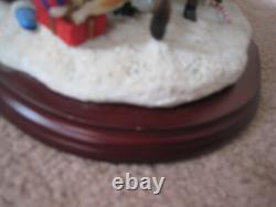 Danbury Mint Sheltie Christmas Sleigh Santa Reindeer Tested and Works See Notes