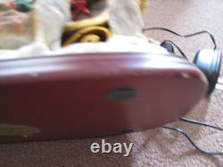 Danbury Mint Sheltie Christmas Sleigh Santa Reindeer Tested and Works See Notes