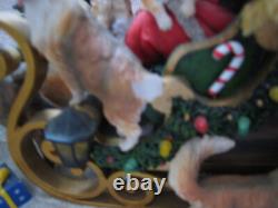 Danbury Mint Sheltie Christmas Sleigh Santa Reindeer Tested and Works See Notes