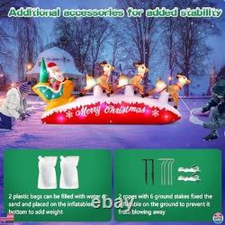 Danxilu 10 FT Inflatable Santa Sleigh & Reindeer LED Outdoor Christmas Decor