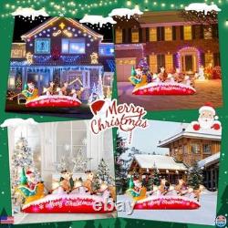 Danxilu 10 FT Inflatable Santa Sleigh & Reindeer LED Outdoor Christmas Decor
