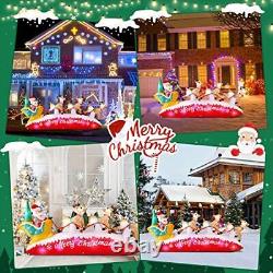 Danxilu 10 FT Long Christmas Inflatable Santa Sleigh with 3 Reindeer Outdoor