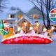 Danxilu 10 Ft Santa Sleigh With Reindeer Led Inflatable Christmas Decor