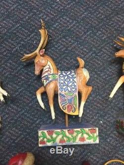 Dash Away Christmas Magic Reindeer Delivering Joy Santa Sleigh Jim Shore SET