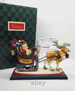 David Frykman On Blitzen Santa In Sleigh Pulled By Reindeer Df2029 Nib