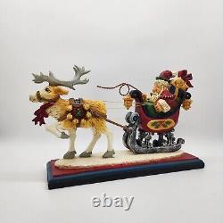 David Frykman On Blitzen Santa In Sleigh Pulled By Reindeer Df2029 Nib