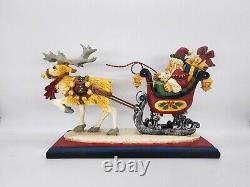 David Frykman On Blitzen Santa In Sleigh Pulled By Reindeer Df2029 Nib