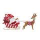 December Diamonds Candy Cane Lace Santa In Sled With Reindeer Figurine