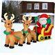 Decorlife 7.8ft Long Inflatable Santa On Sleigh With 2 Reindeer, Christmas