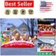 Delightful 10ft Santa Sleigh Inflatable With Reindeer & Colorful Led Lights