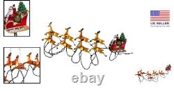 Delightful 10-Light Reindeer and Santa Sleigh Set Enhance Your Holiday Spirit