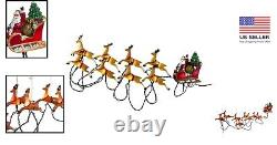 Delightful 10-Light Reindeer and Santa Sleigh Set Enhance Your Holiday Spirit