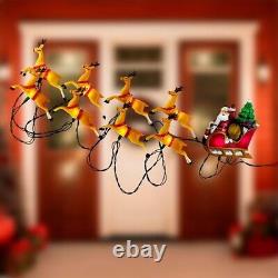 Delightful 10-Light Reindeer and Santa Sleigh Set Enhance Your Holiday Spirit