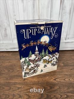 Dept 56 Up Up & Away Santa Reindeer Sleigh Christmas Rotates Around Works Video