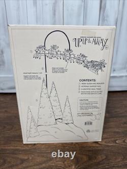 Dept 56 Up Up & Away Santa Reindeer Sleigh Christmas Rotates Around Works Video