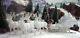 Dept 56 Winter Silhouette Santa's Sleigh & 4 Reindeer Set Of 5 77950 Excel In Bx