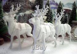 Dept 56 Winter Silhouette Santa's Sleigh & 4 Reindeer Set of 5 77950 Excel in Bx