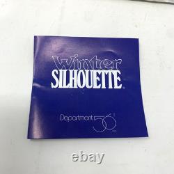 Dept 56 Winter Silhouette Santa's Sleigh 4 Reindeer White Porcelain / Metal Base