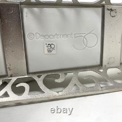 Dept 56 Winter Silhouette Santa's Sleigh 4 Reindeer White Porcelain / Metal Base