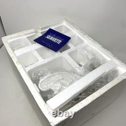 Dept 56 Winter Silhouette Santa's Sleigh 4 Reindeer White Porcelain / Metal Base