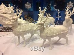 Dept 56 Winter Silhouette Santa's Sleigh & 4 Reindeer with box EUC MINT Set 77950