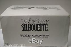 Dept 56 Winter Silhouette Santa's Sleigh & 77950 Reindeer Set of 10 Exc BX GIFTS