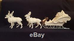 Dept 56 Winter Silhouette Santa's Sleigh with 4 Reindeer