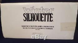 Dept 56 Winter Silhouette Santa's Sleigh with 4 Reindeer