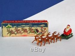 Diecast Lead Miniature Boxed Japanese Santa Father Christmas Reindeer & Sleigh