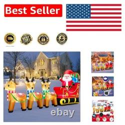 Durable 12ft Santa Reindeer Sleigh Inflatable Perfect for Outdoor Festivities