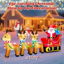 Durable 12ft Santa Reindeer Sleigh Inflatable Perfect for Outdoor Festivities