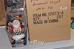 EDDIE WALKER Midwest of Cannon FallsSanta's Sleigh & 8 Reindeer NIB-RARE