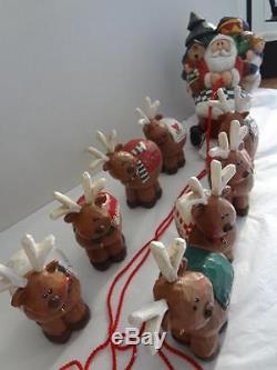 EDDIE WALKER VintageMidwest of Cannon FallsSanta's Sleigh & 8 ReindeerTag, Box