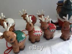 EDDIE WALKER VintageMidwest of Cannon FallsSanta's Sleigh & 8 ReindeerTag, Box