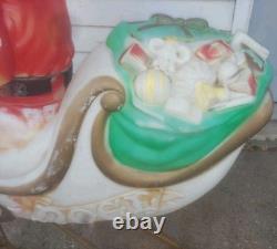 EMPIRE Plastics 1970 Vintage Santa Claus In Sleigh Blow Mold