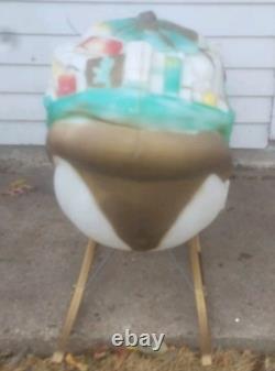 EMPIRE Plastics 1970 Vintage Santa Claus In Sleigh Blow Mold