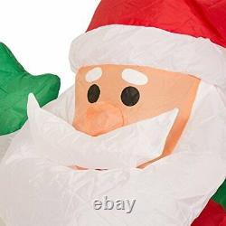EUty Christmas Inflatable Decoration 7 Feet Santa on Reindeer Sled Built-in L