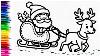 Easy Drawings For Kids Santa S Sleigh U0026 Reindeer Christmas Drawings U0026 Coloring For Children